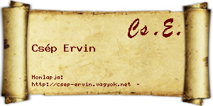 Csép Ervin névjegykártya