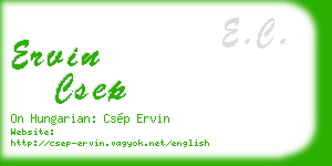ervin csep business card
