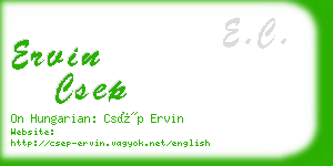 ervin csep business card